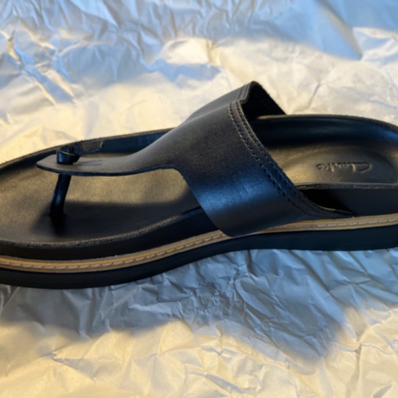 Men\'s Black Leather Clarks Sandals main image 4